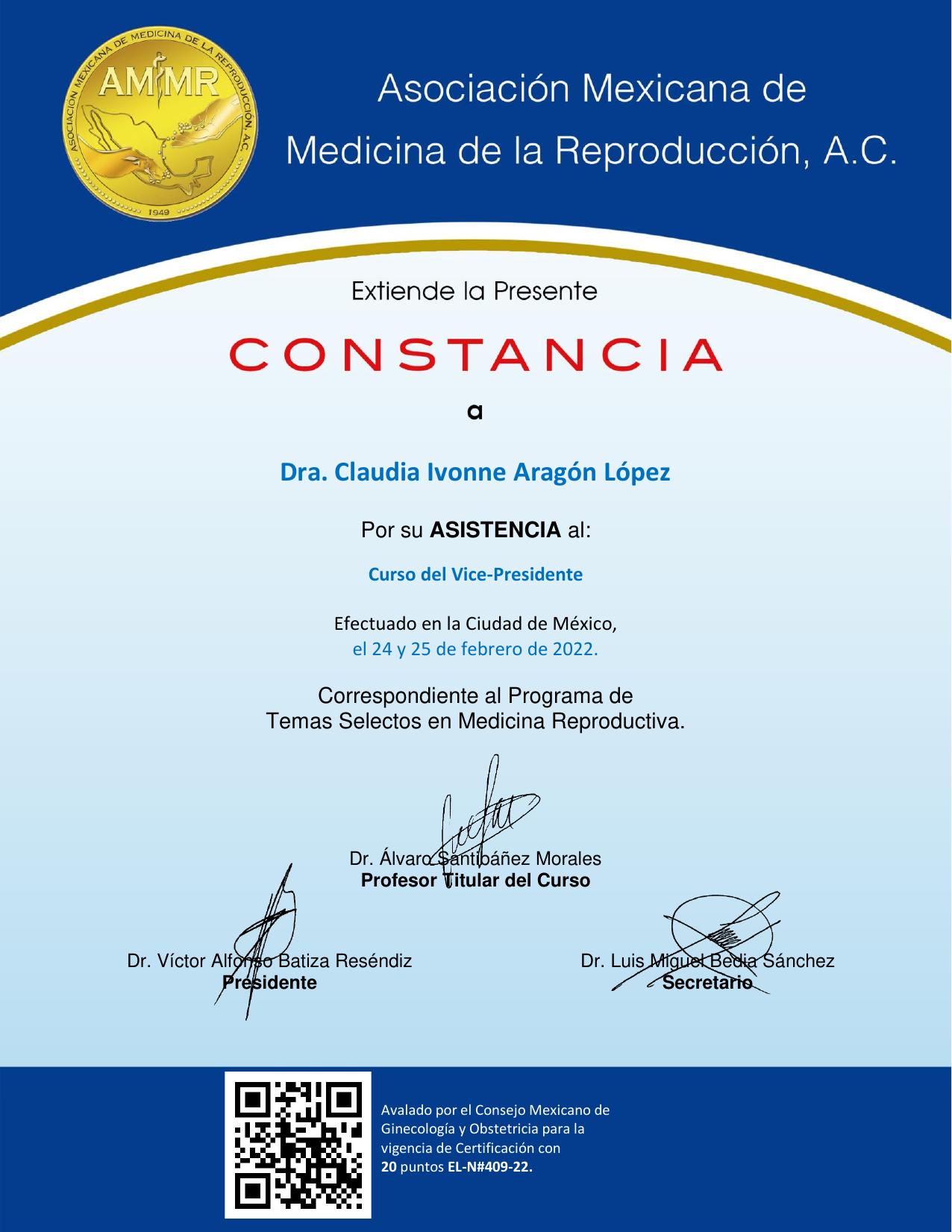 Constancia AMMR 2022