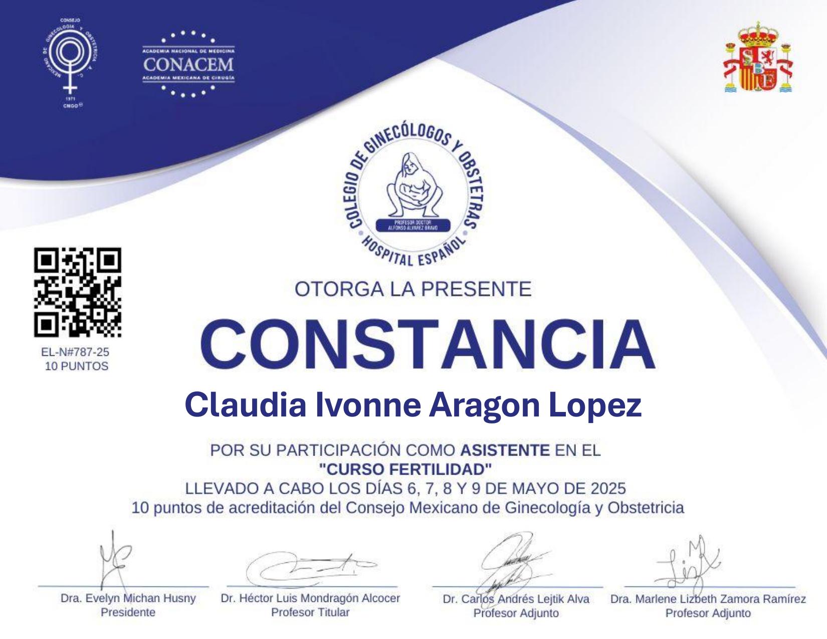 Constancia Curso de Fertilidad 2025