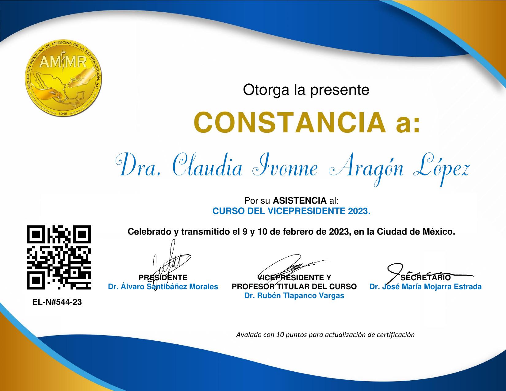 Constancia AMMR 2023
